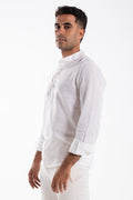 Linen Collarless Shirt