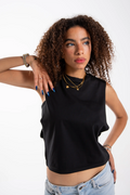 sleeveless fitted top